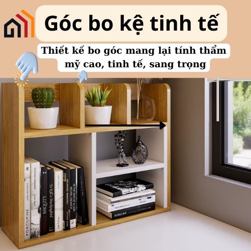 Product Introduction of Kệ sách để bàn làm việc, bàn học TÂM AN giá đựng sách gỗ giá tài liệu, để đồ decor trang trí gỗ MDF - Dài 60cm x Cao 50cm x Rộng 18cm 30