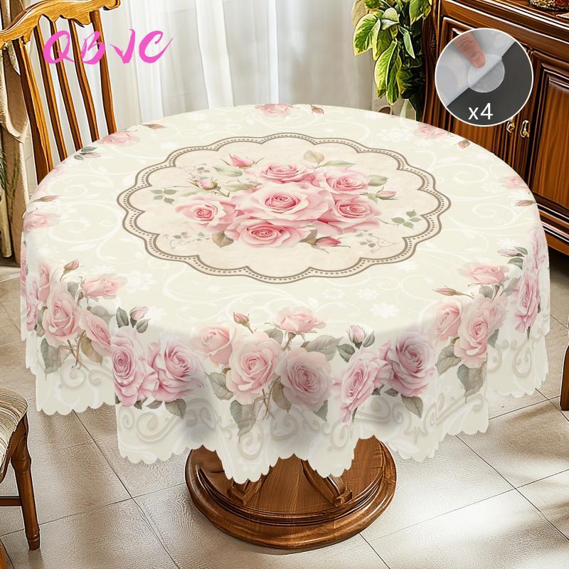 Product Introduction of Khăn trải bàn tròn hoa hồng Cổ Điển Thích hợp cho nhà bếp gia đình, trong nhà và ngoài trời, Lý Tưởng cho lễ kỷ niệm ngày lễ, đồ Trang Trí nhà cửa, 1 mảnh 4