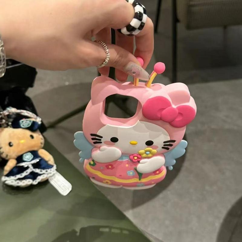 Ốp Điện Thoại Hello Kitty Cho Apple, Thiết Kế Hình Ong Hoa, Ốp Mềm Hoạt Hình, Thích Hợp Cho Apple 15Promax, Apple 14pro13, Apple 12 Pro11, Bán Chạy Tại Cửa Hàng 3