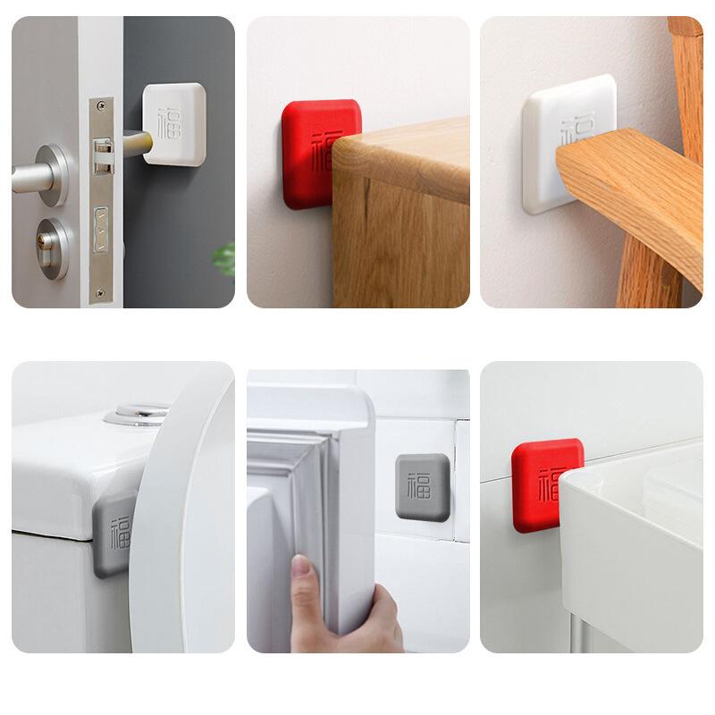 Chinese Fu Door Stopper Silicone Anti-Collision Toilet Bumper Wall Protector Pad 4