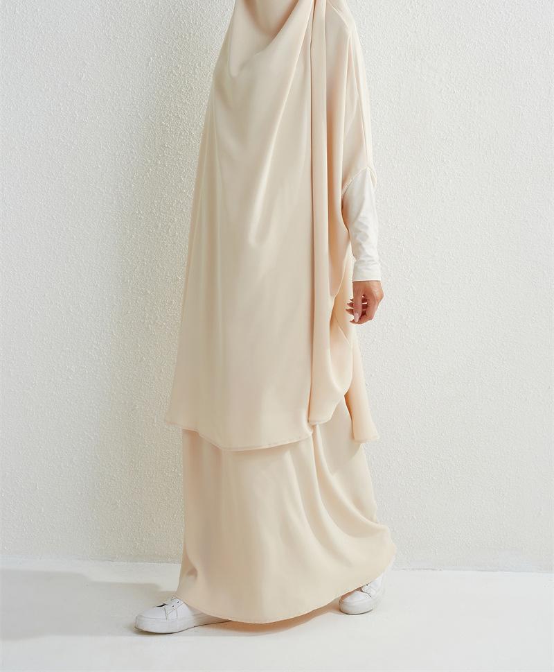 Product Introduction of Two-Piece High-Quality Large Size Clothing, Women's Clothing, Clothing Apparel, Solid Color Long Sleeve Skirt Long Robe 27