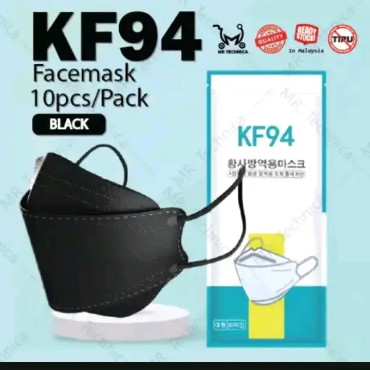 KF 94 FACEMASK BLACK 10PCS