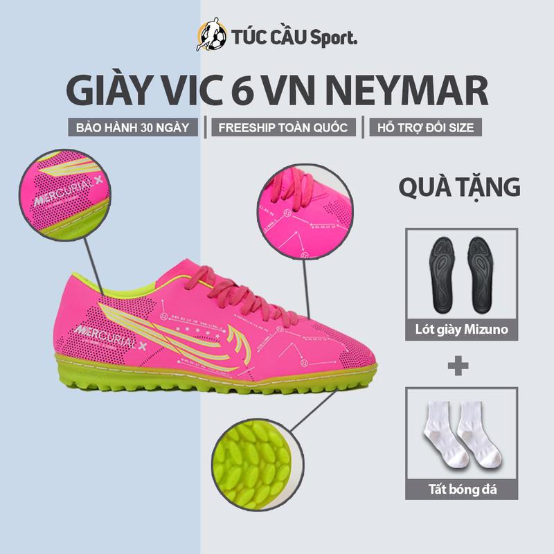 [DEAL HOT] Giày bóng đá Vic 6 VN Neymar Đế AirZoom Giảm Chấn Êm Ái, Khâu Full Đế (Tặng Kèm: Tất + Lót giày MZN)