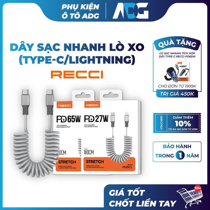 Dây sạc nhanh lò xò RECCI RS25 - Sạc Điện Thoại, Phụ Kiện 0