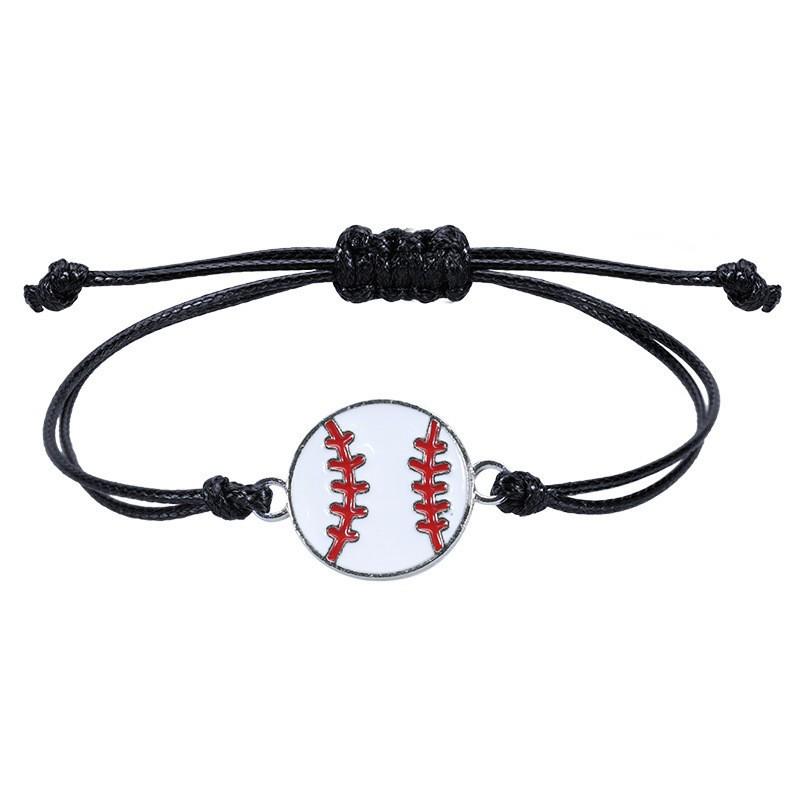 Product Introduction of Cross-Border Hot-Selling Handmade Woven Baseball Soccer Basketball Volleyball Alloy Bracelet Source Factory Wholesale 18