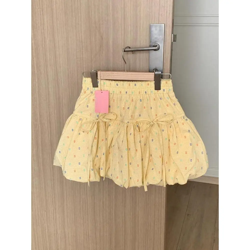 Chân Váy Nụ Hoa Chấm Bi, Chân Váy Mùa Hè, Cạp Cao Mới, Co Giãn Bó Sát, Chống Lộ, Thích Hợp Cho Bộ Sưu Tập 15000 Người, Pettiskirt, Màu Sắc Ngọt Ngào