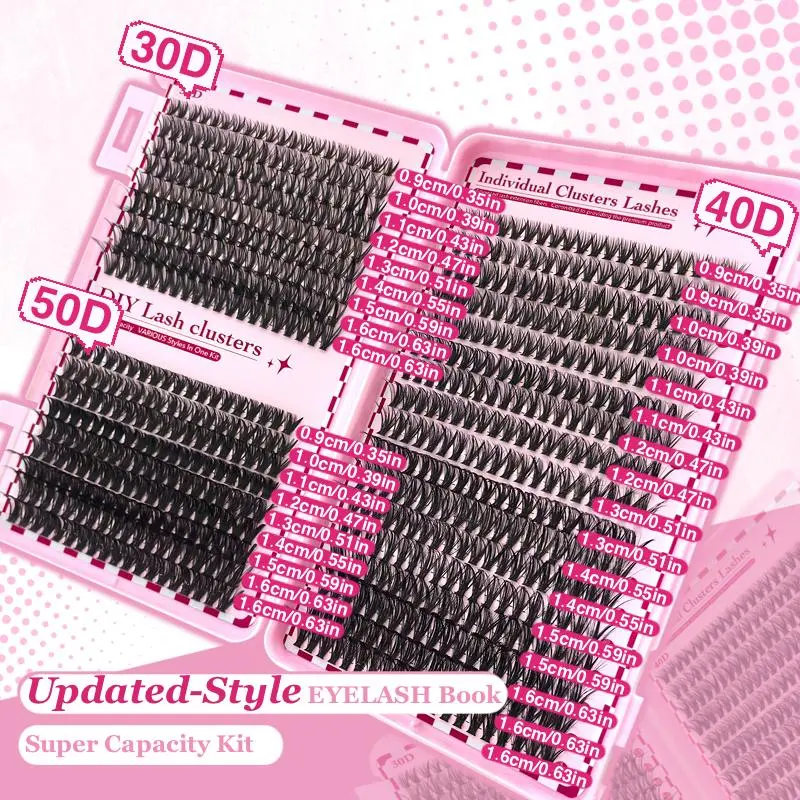 Upgraded Eyelash Extension Kit with Eyelash Glue & Remover & Tweezers & Brush, 1 Set 9-16mm 30D & 40D & 50D Mixed Individual Lashes, Professional Eye Makeup Accessories, Pretend Makeup Kit, Eyelashes Gift for Girlfriend, Volume Individual Lashes 1