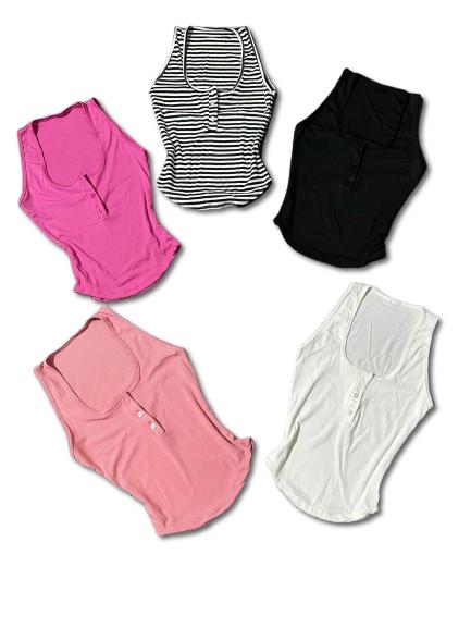 Áo 3 lỗ nữ form ôm body kiểu tà vạt bầu cá tính năng động chất vải thun gân len 4 chiều Free Size dưới 54kg hot trend Women Top Voan Thun Voi [A19]