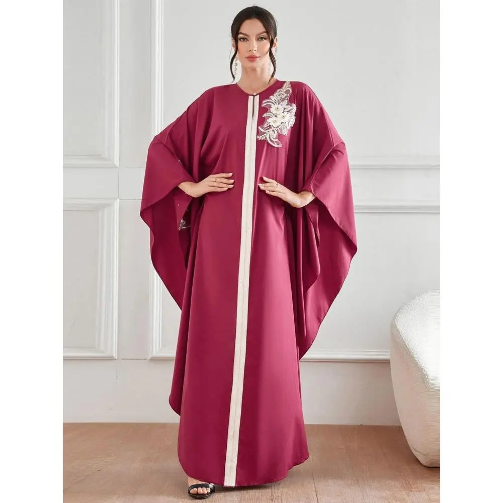 Middle East Muslim Fashion 2024 Spring and Summer New Elegant Applique Robe