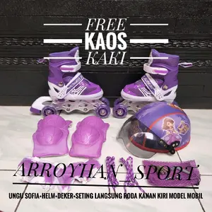 SEPATU RODA ANAK FULLSET HELM DEKER MODEL MOBIL INLINE SKATE MODEL BAJAJ FREE ASS BAJAJ