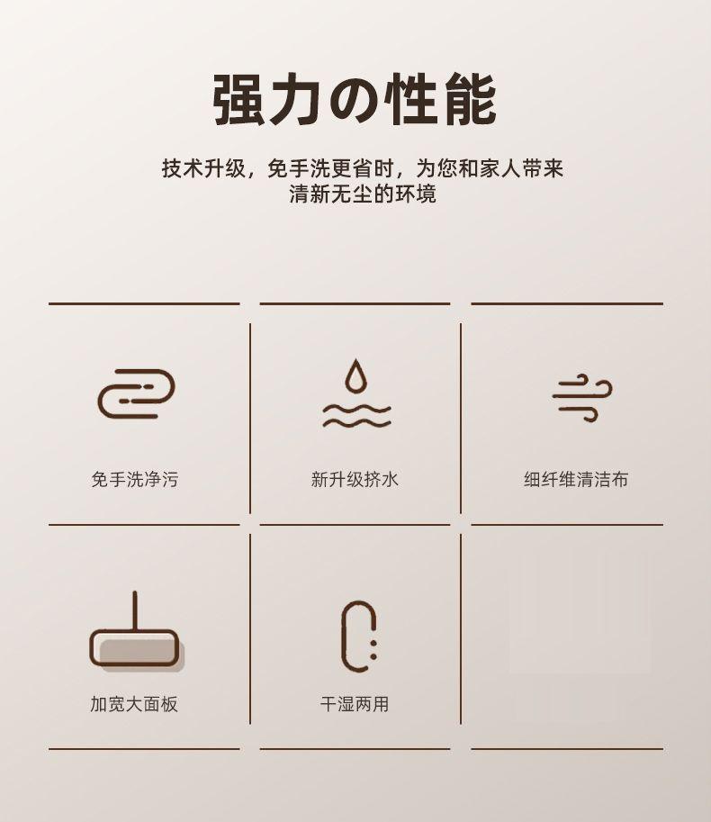 Product Introduction of Mop 2024 New Model Hands-Free Household Flat Dry and Wet Dual-Use One-Sweep Clean Set Lazy Mop Cleaning Artifact floor mop magic eraser window squeegee fur anatoly sticky 2