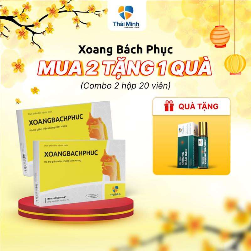 [MUA 2 TẶNG 1] Viên uống Xoang Bách Phục hộp - Với ImmuneGamma và thảo dược hỗ trợ cải thiện ngạt mũi, hắt hơi, sổ mũi - Hộp 20 viên