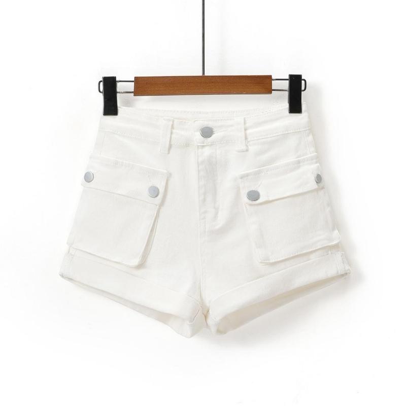 Quần sọt kaki nữ lưng cao phối túi hộp lật lai Xquin, Quần short đùi kaki có túi 2 bên phong cách Hàn Quốc 8