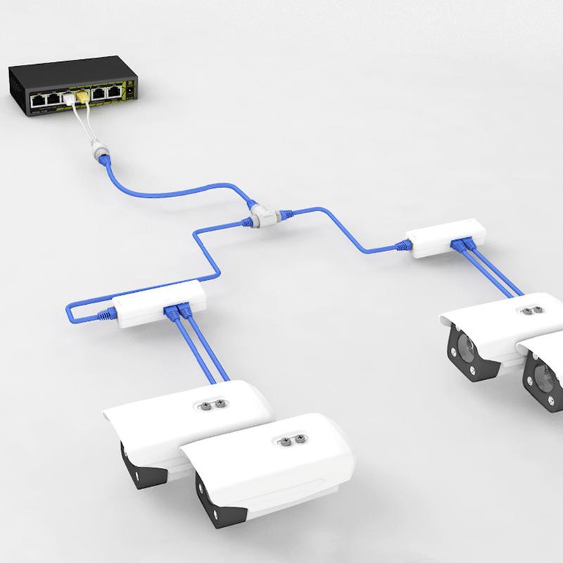 Three-way RJ45 Connector POE Splitter For Camera Router Wrieless Security Camera 1