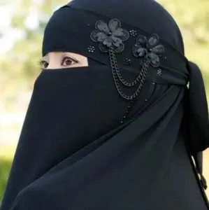 Niqab Bandana Alisha - Niqab Cadar Aplikasi rantai Bunga