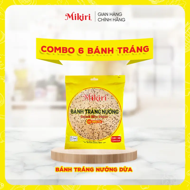 Combo lựa chọn - Bánh tráng nướng Mikiri vị Dừa x 130g (5 bánh/gói), vị Ruốc x 50g (2 bánh/gói) - Ăn liền - ăn vặt cho mọi nhà 3