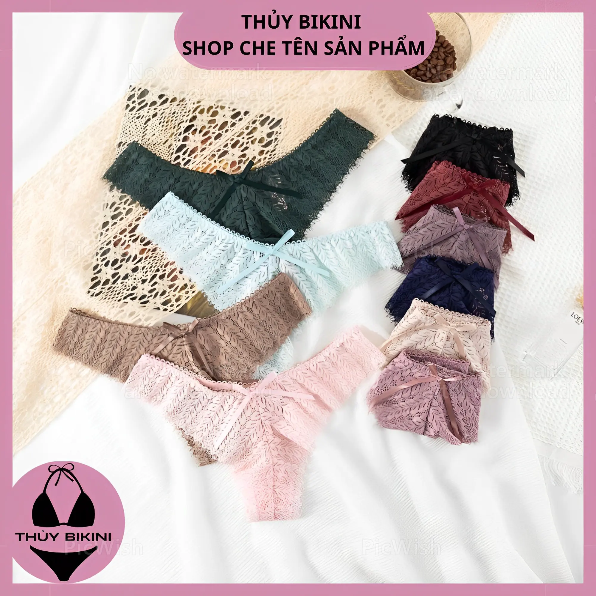 Quần Lót Nữ Lọt Khe Chất Ren Cao Cấp, Ngọt Ngào Quyến Rũ Q8153 - THỦY BIKINI Women