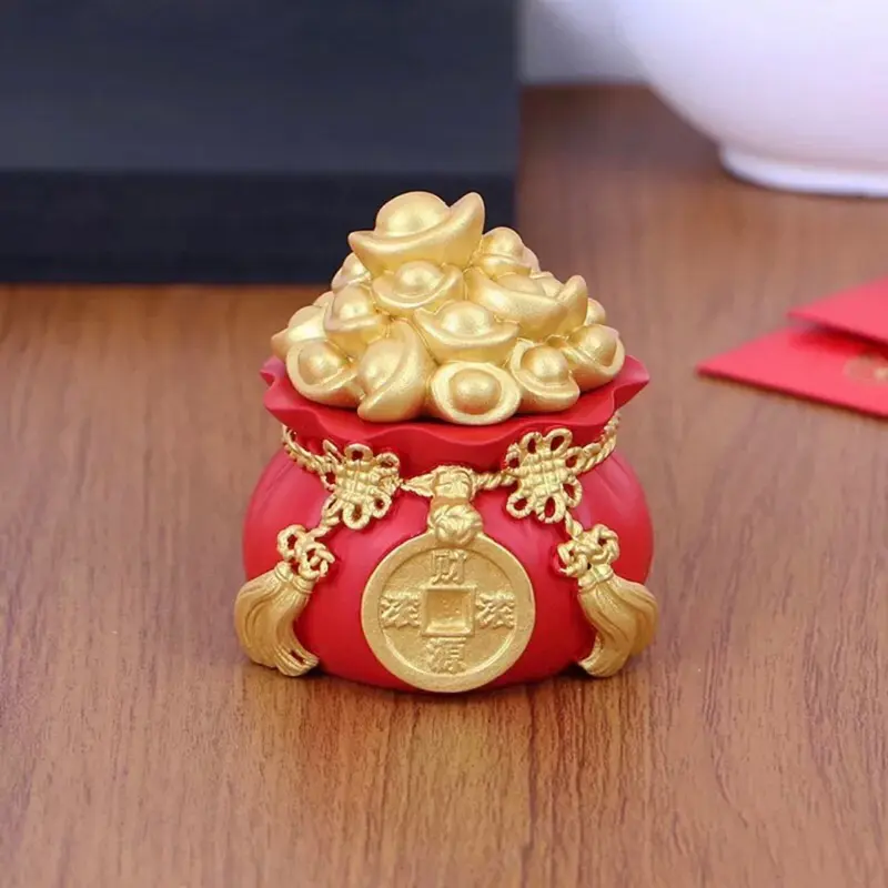 Hũ Đựng Muối Gạo Cầu Tài Lộc Đầu Năm Mới. Túi Thần Tài May Mắn Trang Trí Ban Thờ Bàn Làm Việc. Chum Vàng Thu Hút Tài Lộc Decor Decor Phòng 3