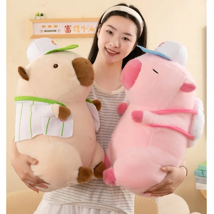 Gấu Bông Capybara Màu Hồng Dễ Thương Đeo Ba Lô nhập khẩu cao cấp ( tem hãng ) chuẩn hàng quảng châu Thú Bông Đồ Chơi Thú Nhồi Bông Toy Voi 2