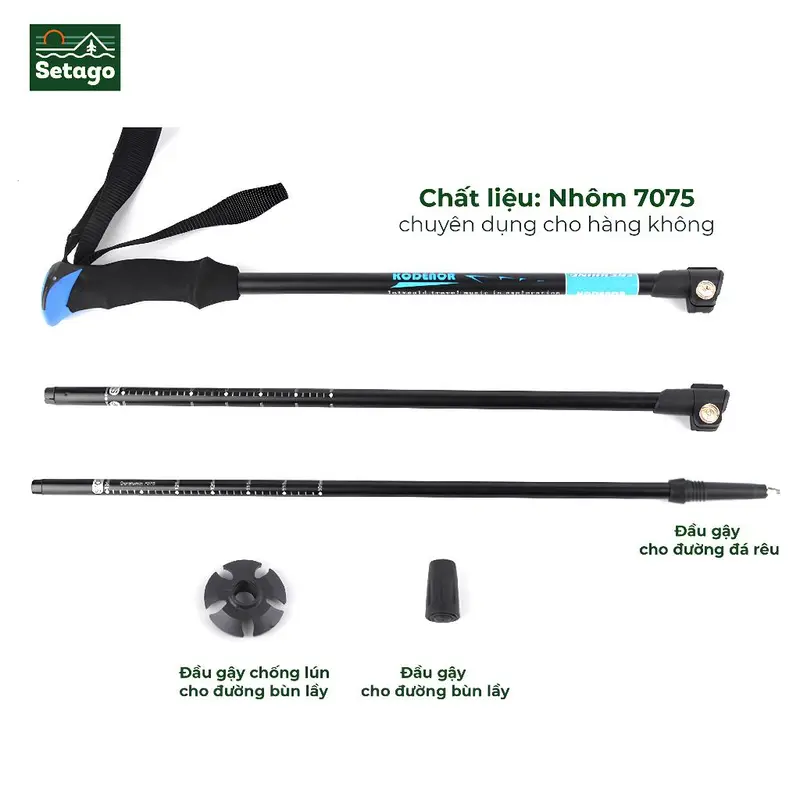 Gậy trekking siêu nhẹ - Gậy leo núi, gậy đi bộ vật liệu nhôm 7075 2