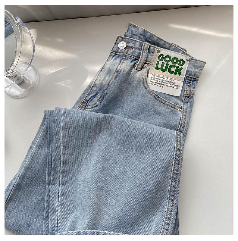 Product Introduction of New Biru muda kulot longgar high waist celana jeans panjang wanita（GOOD LUCK）（realpict） 9