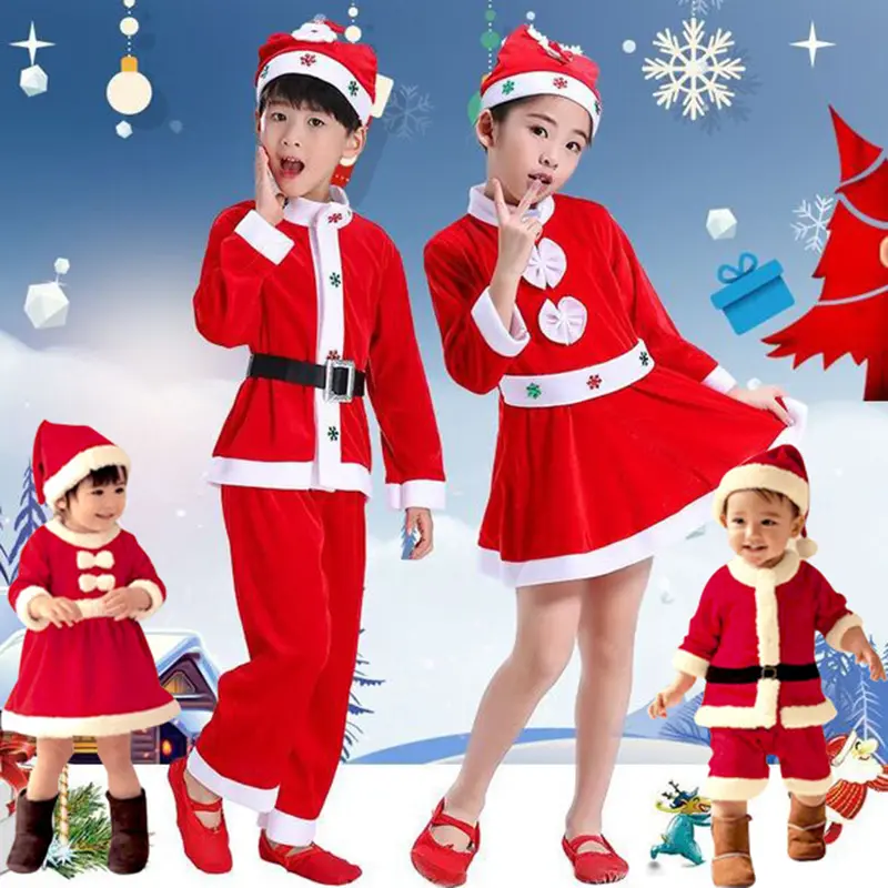 Children's Christmas costumes,Christmas Santa Claus suits,christmas party boys' and girls' performance costumes