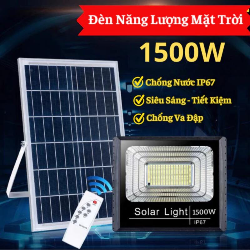 Đèn năng lượng mặt trời COMBO 2 - 1500W, vỏ nhựa ABS, sáng trong 8-10 giờ, chống nước và chống va đập, không cần điện, siêu sáng 12000000w dennang  luong  giatot 1