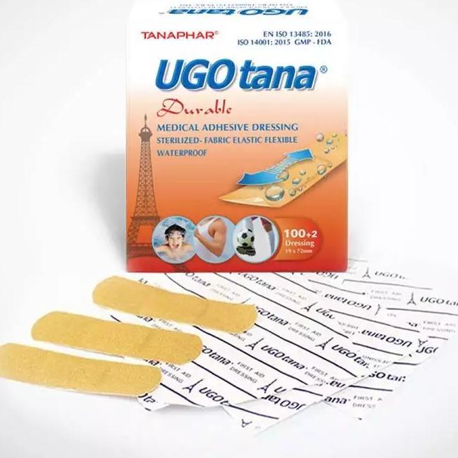  Băng dính y tế cá nhân UGO Tana tiệt trùng   hộp 100 + 2 miếng KT 19mm x 72mm và hộp 30 miếng 38 mm x 72mm  - Chính Hãng 