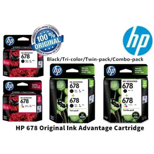 HP INK 678 BLACK & COLOR (GENUINE)