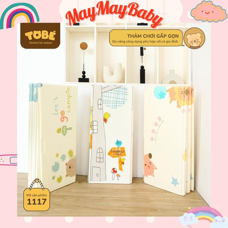 Thảm gấp gọn 2 mặt TOBÉ size 180x200x1.5cm chất liệu XPE,Silicone xốp nhẹ chống trượt ,dễ vệ sinh cho bé 1117