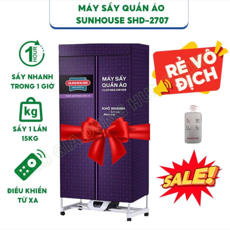 MÁY SẤY QUẦN ÁO, TỦ SẤY QUẦN ÁO SUNHOUSE SHD-2707- HÀNG CHÍNH HÃNG BẢO HÀNH 12 THÁNG