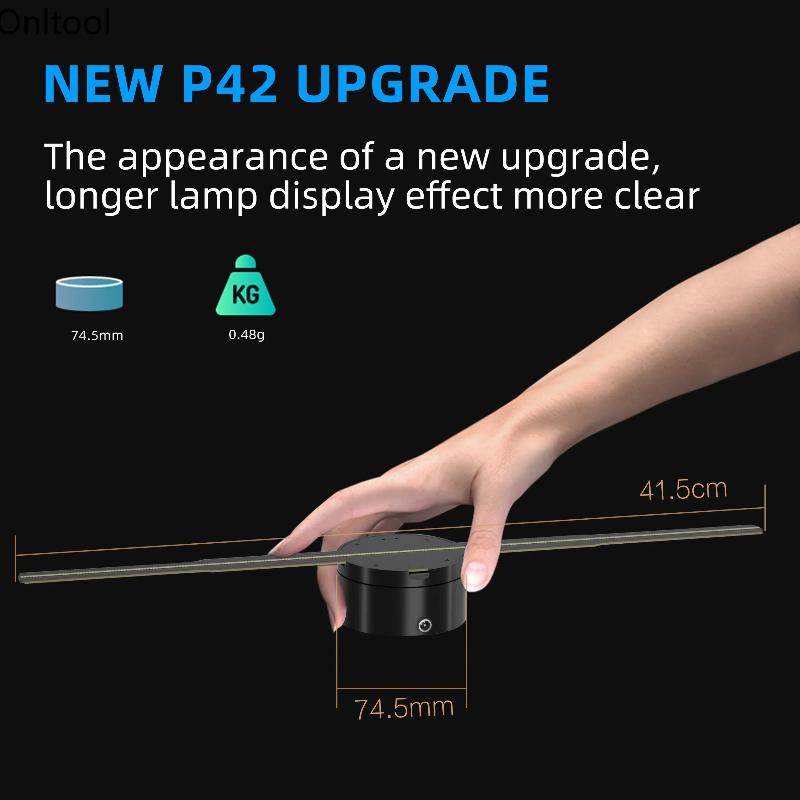 3D Advertising Projector Wifi Led Sign Holographic Lamp Player Remote Advertise Display 3D Fan Hologram Projector Logo Light - Image 2