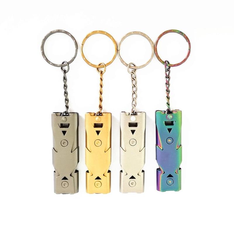 Product Introduction of Còi Decibel Cao, Chất Lượng Cao, Thép Không Gỉ, Còi Ống Đôi, Dây Chuyền Chìa Khóa, Thích Hợp Cho Dụng Cụ Ngoài Trời, Có 6 Màu 15