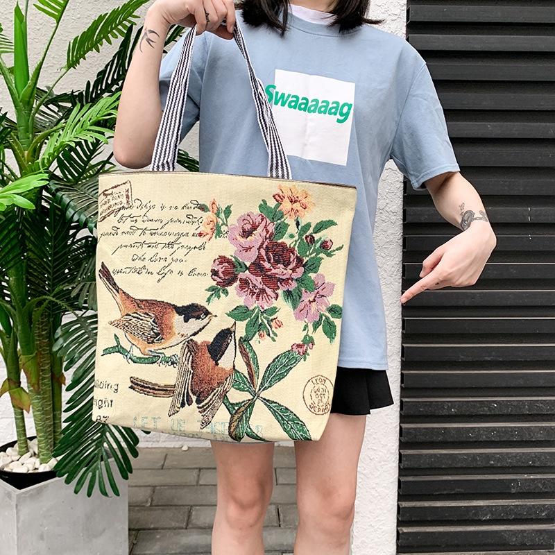 Bộ sưu tập Túi tote hình Chim phong cách Hàn quốc, túi vải nữ đeo vai vải canvas 3