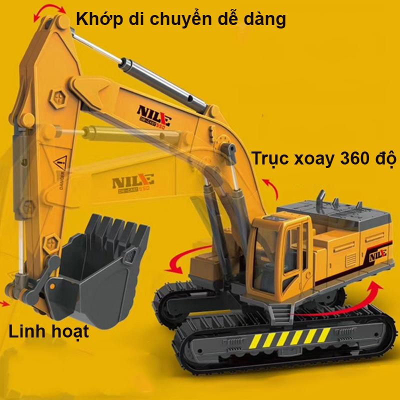 Mô hình xe xúc bánh xích cao su bằng nhựa ABS cứng cáp 360 độ kích thước lớn tỷ lệ 1:55 - Toy Đồ Chơi 3