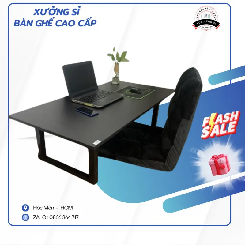 Bàn làm việc gấp gọn , bàn học ngồi bệt, bàn bệt kiểu nhật , chân bàn gấp gọn , đã lắp ráp sẵn 1