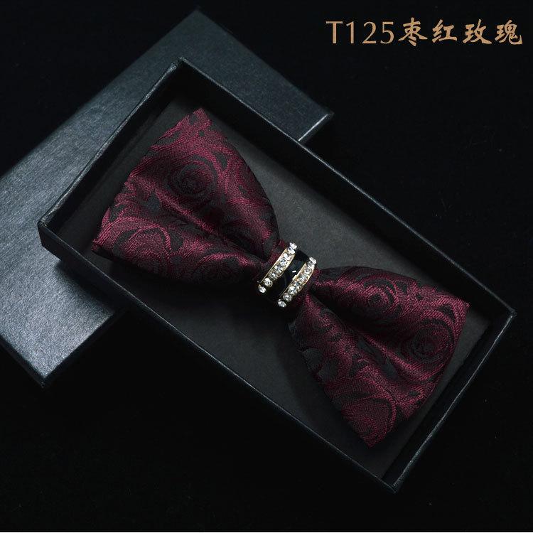 Product Introduction of 6*12cm Red Navy Blue Black Bow Ties Butterfly Banquet Polka Dot Floral Bowtie Accessories Double-layer Jacquard Business Gift Wedding for Men 13