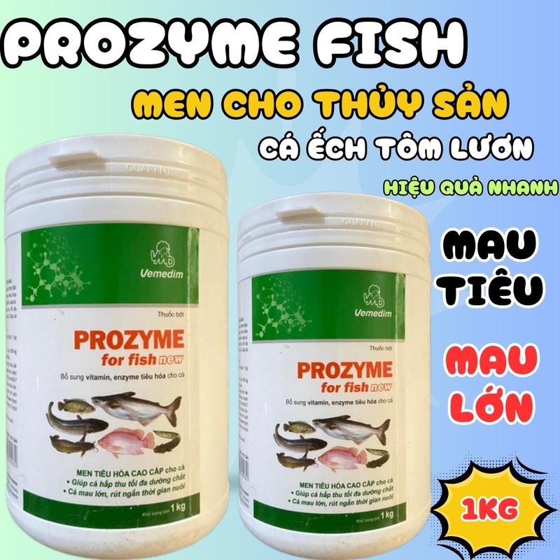 Prozyme for fish men tiêu hóa cao cấp cho cá ếch lươn cua tôm giúp hấp thu thức ăn nhanh tiêu hóa tốt rút ngắn thời gian nuôi lon 1kg
