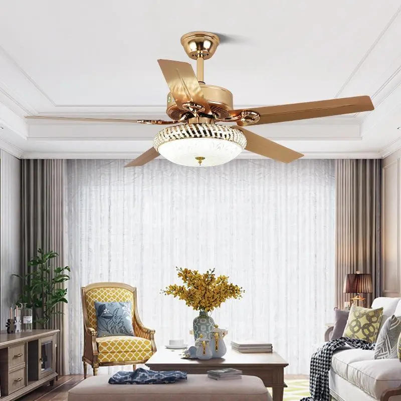 Quạt Trần Đèn gắn pha lê  , Sải Cánh 1m32, Công Suất 40w Chạy Êm Ái Với 6 Chế Độ Gió  Và 3 Chế Độ Ánh Sáng 6