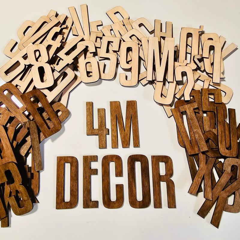 Chữ gỗ decor cao 15cm trang trí tường, làm bảng hiệu, tên cá nhân dán tường decor phòng