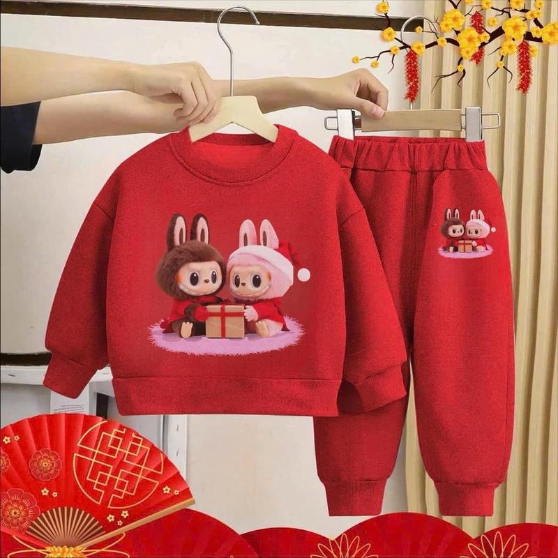 Bộ quần áo nỉ bông 2 LABUBU cho bé trai và bé gái từ 8-25kg - Sandal, chất liệu bông mềm mại và nỉ ấm áp bộ  nỉ baby  three bé  ba bộ  nỉ bo  tay