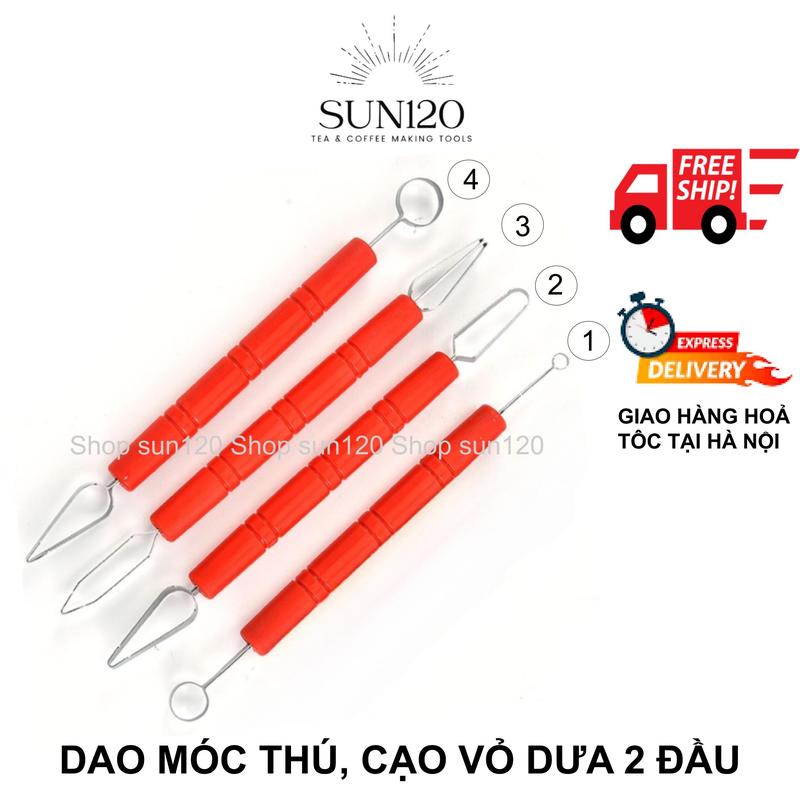 Dụng cụ cạo vỏ dưa hấu, dao móc thú 2 đầu, dao đi nét tỉa hoa quả