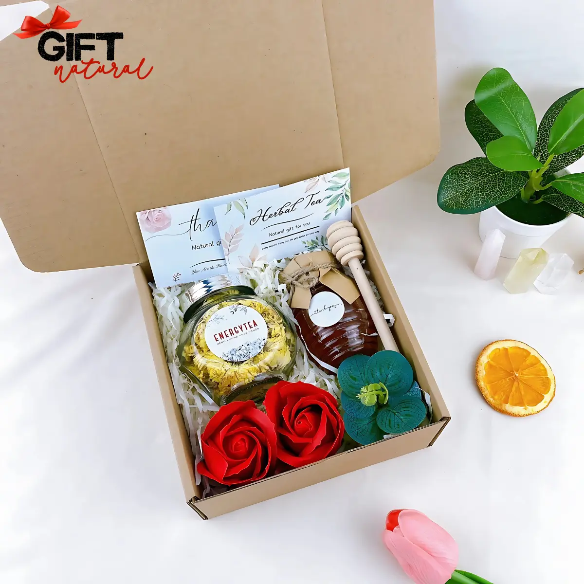 Set Trà Hoa Dễ Thương NATURAL GIFT - Quà Tặng Cho Nữ, Quà Sinh Nhật, Quà Tặng Thầy Cô Ý Nghĩa