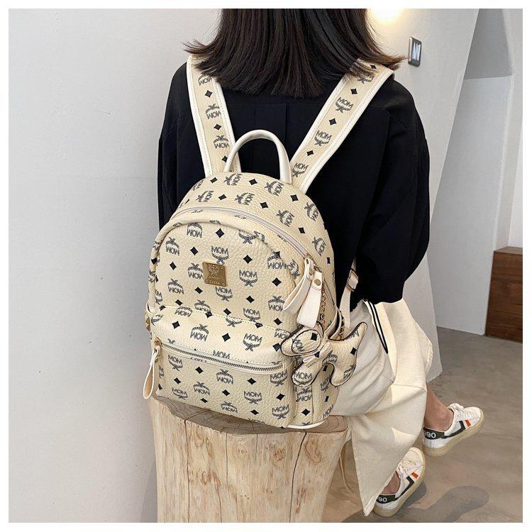 Product Introduction of 2024 factory wholesale Women's backpack Korean-style fashion Pu retro classic presopbackpack letter rivet women's backpack 12