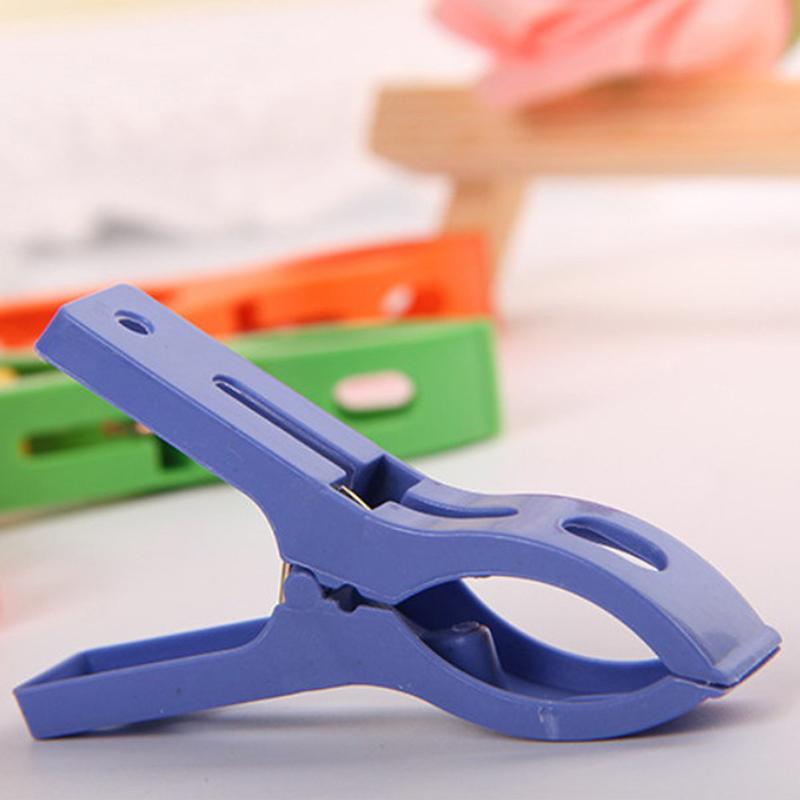 8ps/set Hanger Clips Large Plastic Windproof Beach Towel Clothes Pins Spring Clamp Clothespin Powerful Hot New Cheap 4
