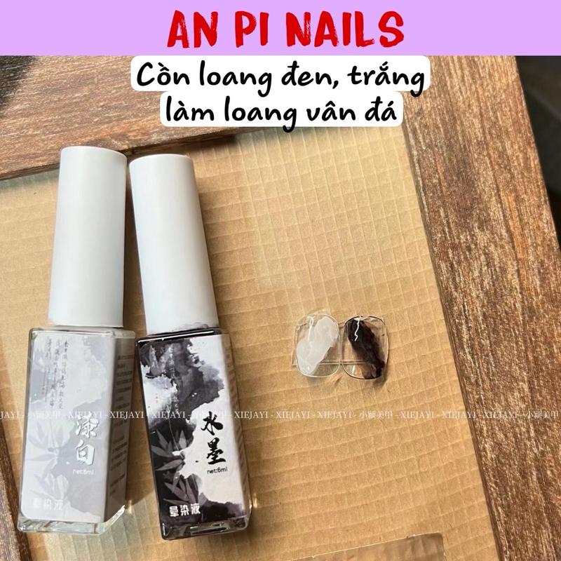 Cồn loang đen trắng làm loang vân đá, chai 6ml, An Pi Nails