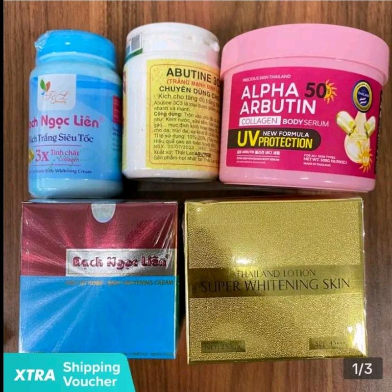 Combo kem cốt Trắng 400k kích bạch ngọc liên dành cho da chai lỳ ngâm đen gần 1kg4 kem cốt trắng Dưỡng Da Body Làm Đẹp Da Nữ
