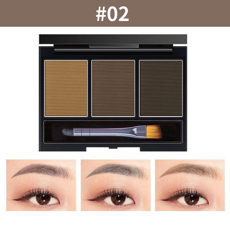 ที่เขียนคิ้ว คิ้วฝุ่น เขียนคิ้วตลับ คิ้วฝุ่นตลับ แป้งเขียนคิ้วสามสี เป็นธรรมชาติ กันน้ำ กันเหงื่อ ไม