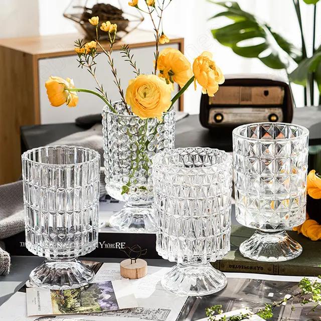  Bình hoa thủy tinh Ly cắm hoa thủy tinh phong cách Châu Âu trang trí decor chất liệu thủy tinh dày dặn trong veo Thuỷ Tinh Lọ Hoa 
