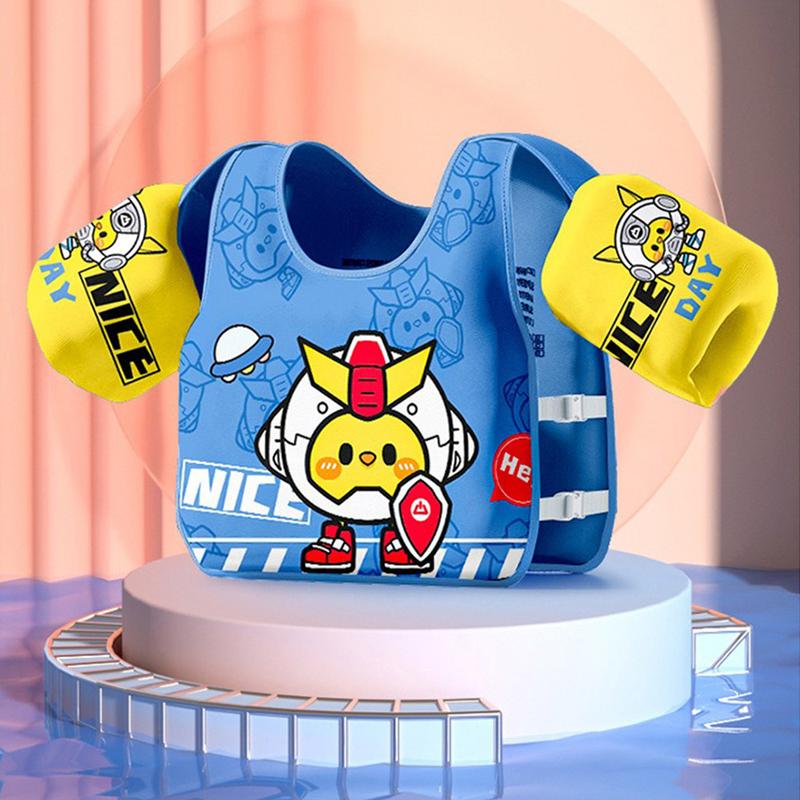 Product Introduction of Creative Float Summer Kids Swim Vest Airless Water Play Child Buoyancy Vest Cartoon Adjustable Swim Arm Ring Baby 35